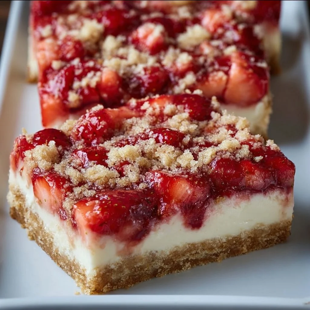 Delicious Strawberry Cheesecake Bars