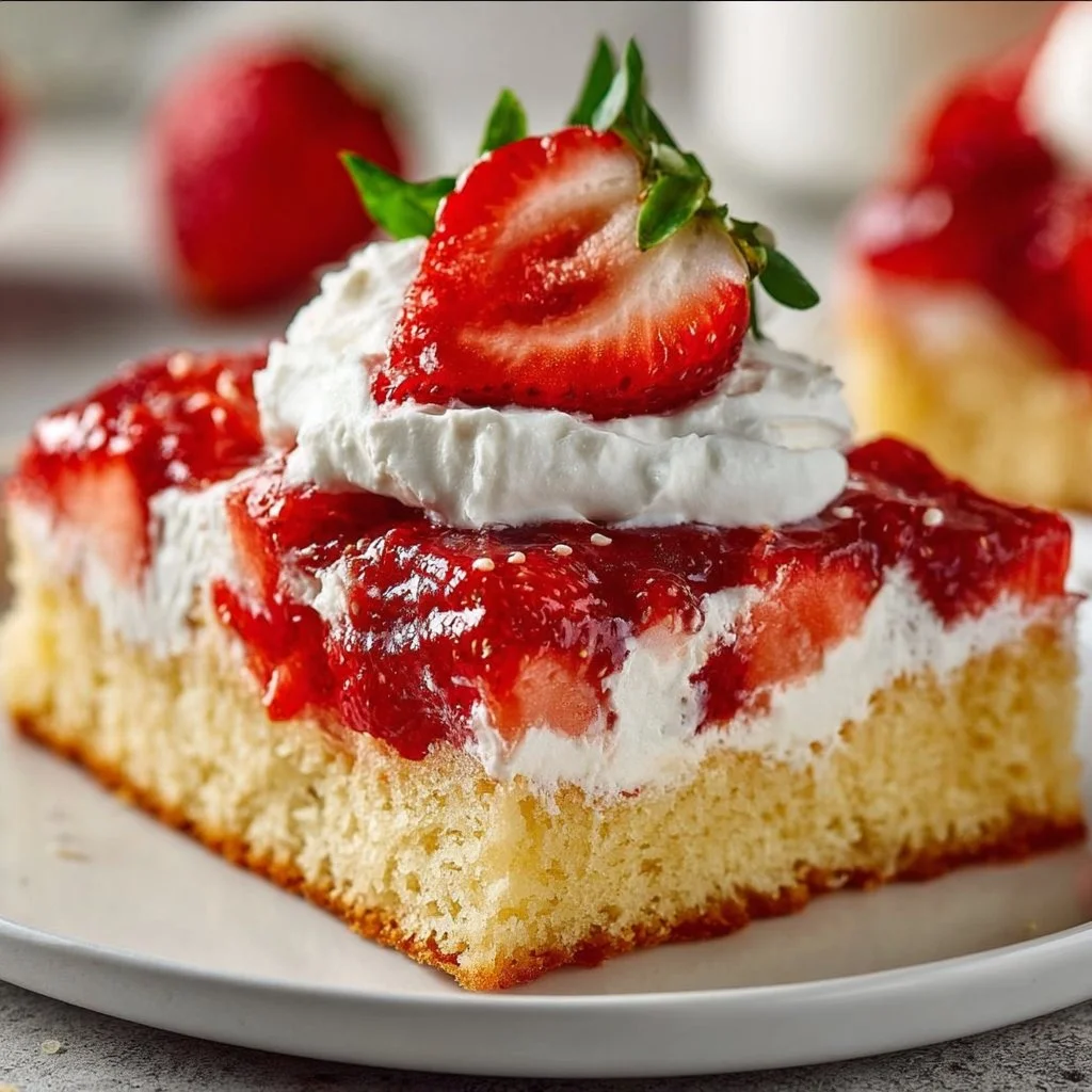 Easy Strawberry Shortcake Sheet Cake for a Crowd