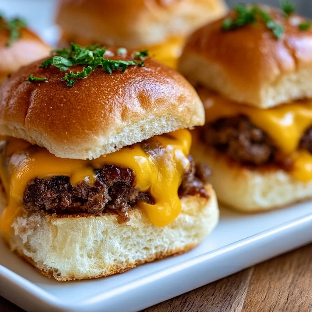 Cheeseburger Sliders with Hawaiian Rolls