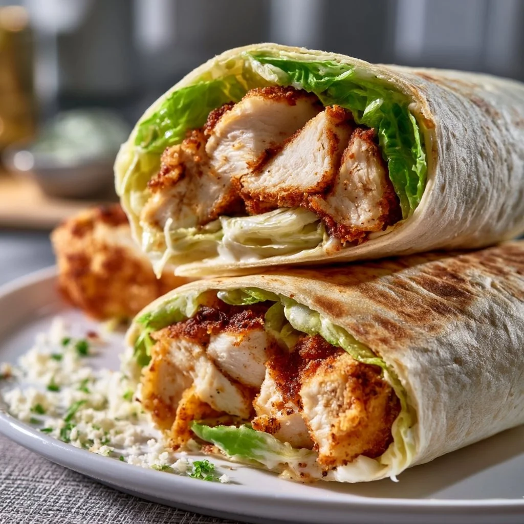Crispy Chicken Caesar Wraps