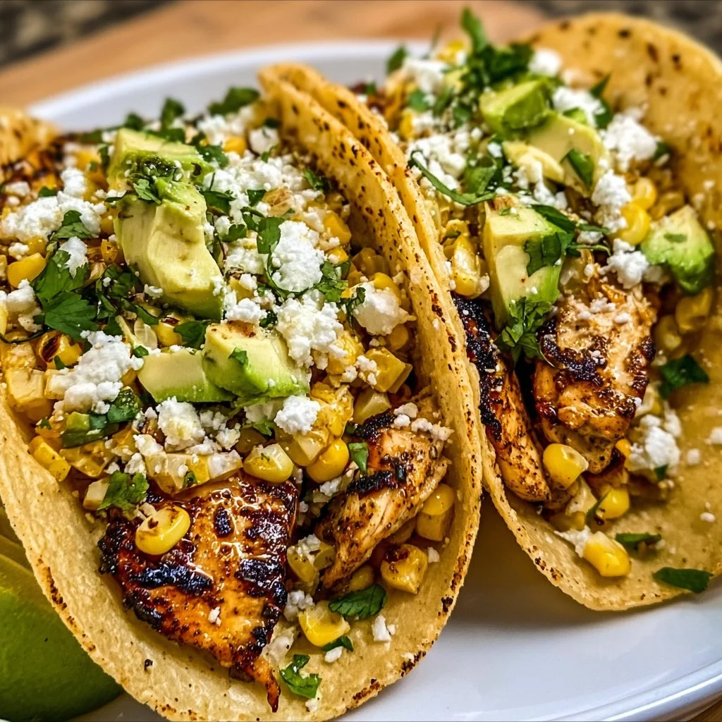 Mexican Street Corn Chicken Tacos