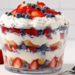No-Bake 4th of July Trifle with layers of berries and cream