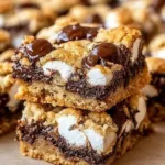 Delicious homemade S'mores Cookie Bars with chocolate and marshmallows