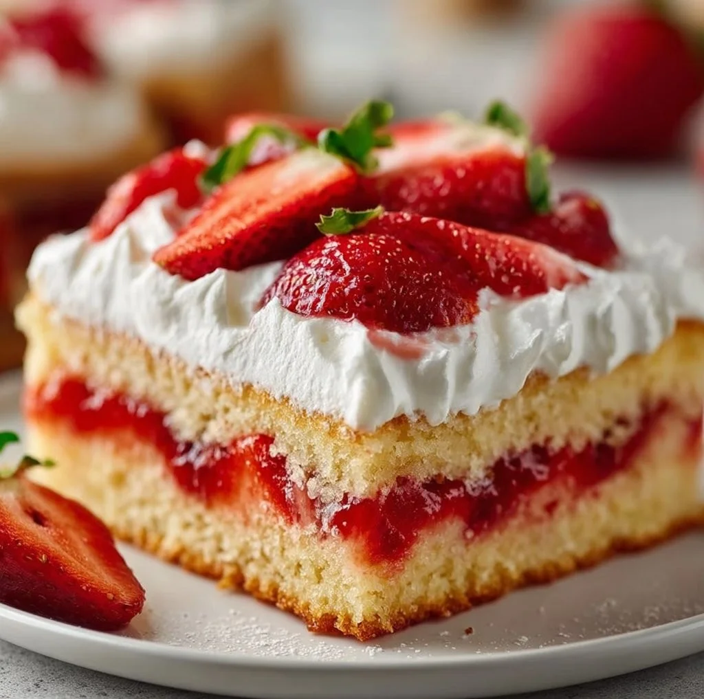 Easy Strawberry Shortcake Sheet Cake for a Crowd