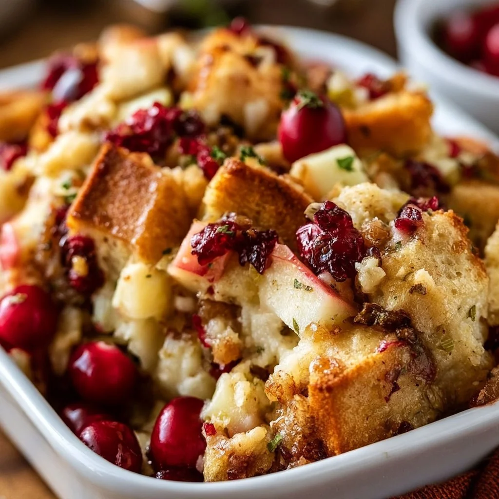 Sweet & Savory Apple Cranberry Stuffing | Perfect Thanksgiving Recipe