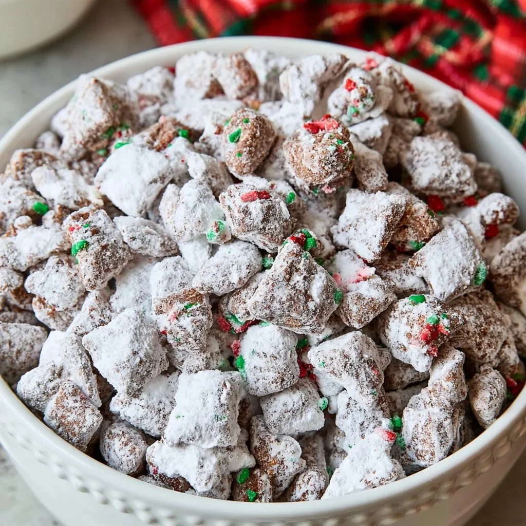 Christmas Puppy Chow (No-Bake Easy Holiday Muddy Buddies)