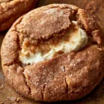 A plate of gingerbread cheesecake cookies decorated with cream cheese frosting.