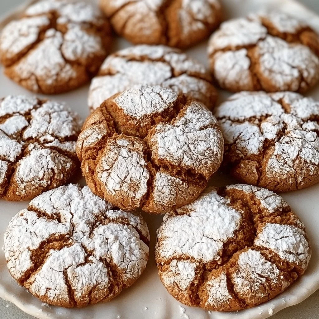 Delicious Gingerbread Crinkle Cookies | Gingerbread crackle cookies, Gingerbread crinkle cookies recipe, Ginger bread crinkle cookies