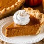 Homemade pumpkin pie freshly baked and ready to serve