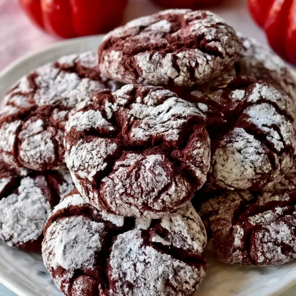 Red Velvet Crinkle Cookies Recipe - Soft & Chewy Cookies from Scratch | Easy crinkle cookies recipe, Best chocolate crinkle cookies recipe, How to make chocolate crinkle cookies