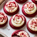 Delicious red velvet cupcake cookies with cream cheese frosting