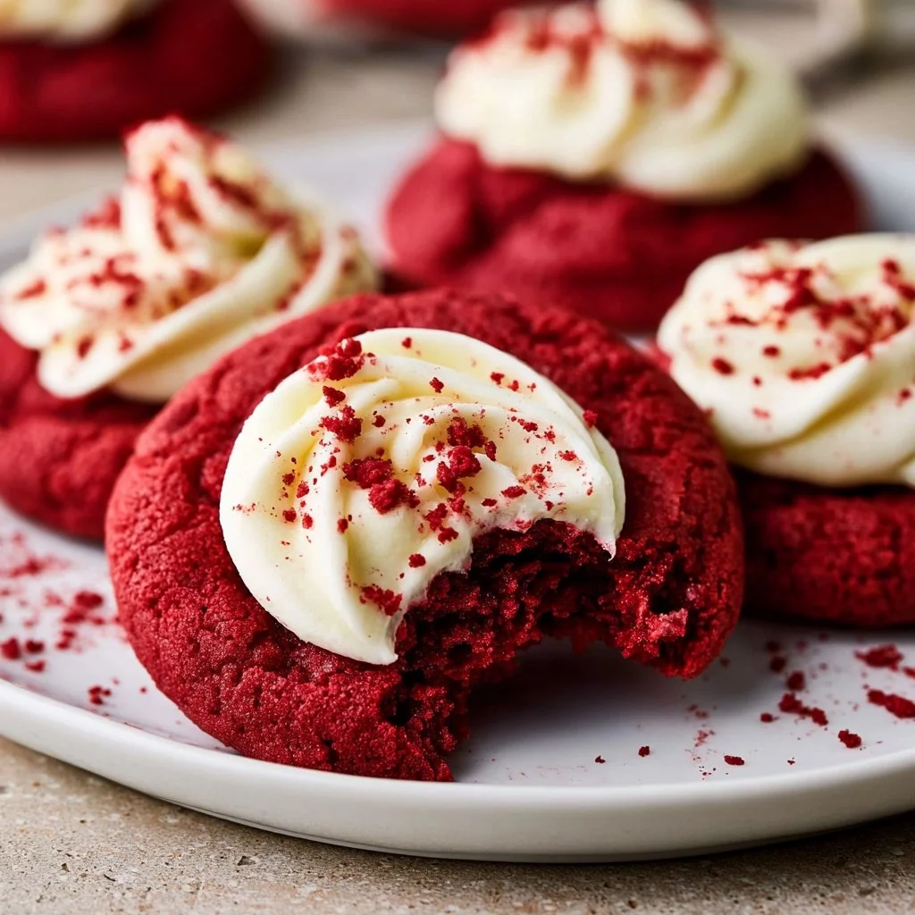 Frosted Red Velvet Cupcake Cookies Recipe
